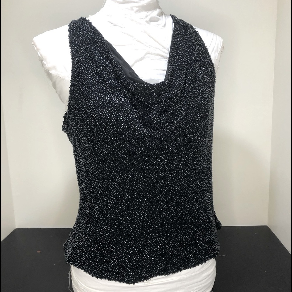 Cecily Brown vintage Silk beaded elegant evening sleeveless top